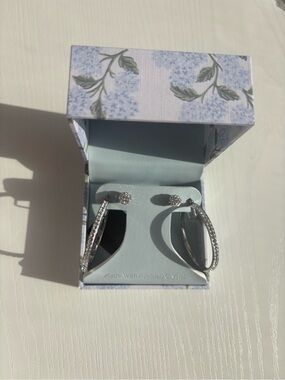 Silver Crystal Hoop & Stud Earring Set